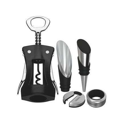 Jogo para Vinhos Tramontina Harmoniza em Aço Inox e Polipropileno Preto 5 Peças