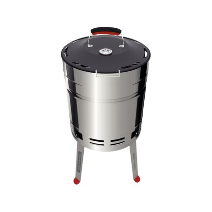 Churrasqueira a Carvão Tramontina TCP 400 em Aço Inox com Tampa em Aço Carbono Esmaltado