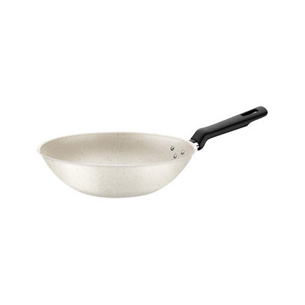 Wok Tramontina Loreto em Alumínio com Revestimento Interno e Externo em Antiaderente Starflon Max Bege 24 cm 2,2 L