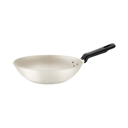 Wok Tramontina Loreto em Alumínio com Revestimento Interno e Externo Antiaderente Starflon Max Bege 28 cm 3,6 L