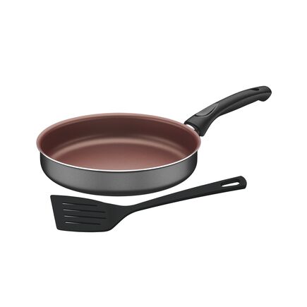 Frigideira Reta Tramontina Vermont em Alumínio com Revestimento Interno Cobre Antiaderente Starflon Max com Cabo Baquelite Grafite 24 cm 2 L
