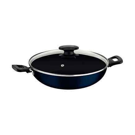 Wok Tramontina Ravena com Revestimento Interno Antiaderente Starflon Max com Tampa de Vidro 28 cm 3,3 L
