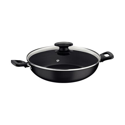 Wok Tramontina Loreto em Alumínio com Revestimento Interno e Externo em Antiaderente Starflon Max Grafite 28 cm 3,3 L