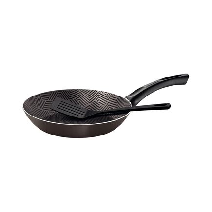 Frigideira Tramontina Paris em Alumínio com Revestimento Interno e Externo em Antiaderente Starflon Max Chumbo com Espátula de Nylon 24 cm 1,2 L
