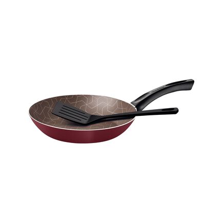 Frigideira Tramontina Paris em Alumínio com Revestimento Interno e Externo em Antiaderente Starflon Max Vermelho com Espátula de Nylon 22 cm 1,0 L