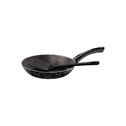 Frigideira Tramontina Paris em Alumínio com Revestimento Interno em Antiaderente Starflon Max e Externo Siliconado Preto com Espátula 18 cm 0,6 L