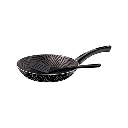 Frigideira Tramontina Paris em Alumínio com Revestimento Interno em Antiaderente Starflon Max e Externo Siliconado Preto com Espátula 22 cm 1,0 L