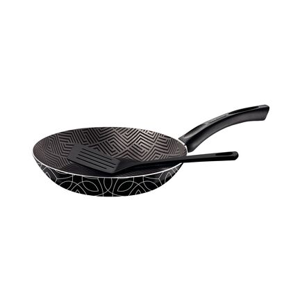 Frigideira Tramontina Paris em Alumínio com Revestimento Interno em Antiaderente Starflon Max e Externo Siliconado Preto com Espátula 24 cm 1,2 L