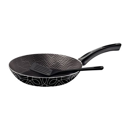 Frigideira Tramontina Paris em Alumínio com Revestimento Interno em Antiaderente Starflon Max e Externo Siliconado Preto com Espátula 28 cm 2,0 L