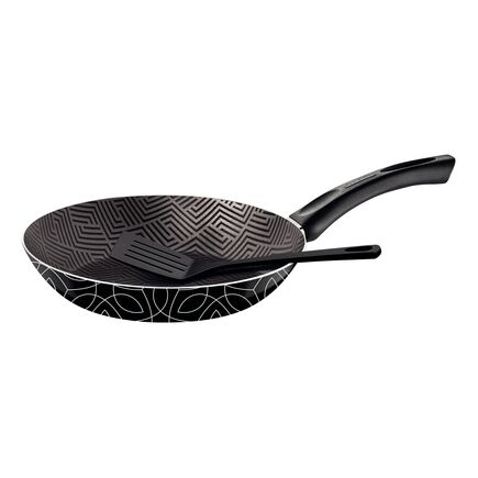 Frigideira Tramontina Paris em Alumínio com Revestimento Interno em Antiaderente Starflon Max e Externo Siliconado Preto com Espátula 30 cm 2,5 L