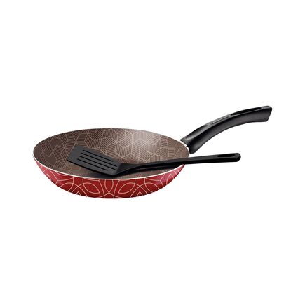 Frigideira Tramontina Paris em Alumínio com Revestimento Interno em Antiaderente Starflon Max e Externo Siliconado Vermelho com Espátula 24 cm 1,2 L