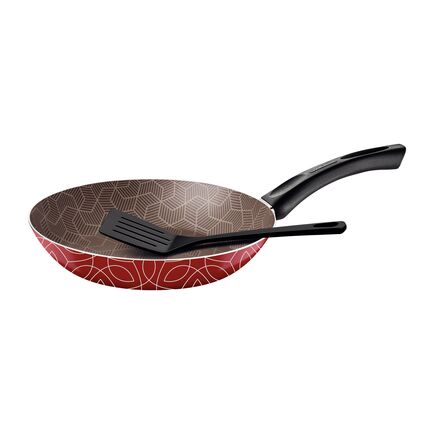 Frigideira Tramontina Paris em Alumínio com Revestimento Interno em Antiaderente Starflon Max e Externo Siliconado Vermelho com Espátula 28 cm 2,0 L