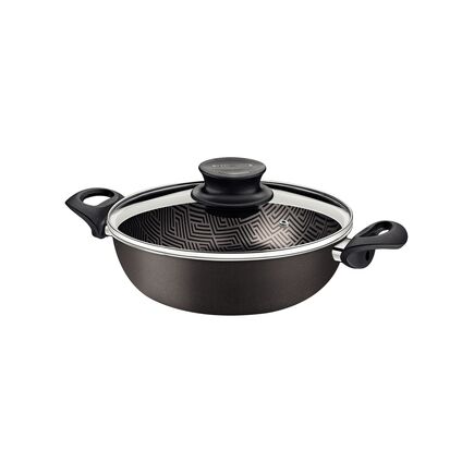 Fritadeira Multiuso Tramontina Paris em Alumínio com Revestimento Interno e Externo em Antiaderente Starflon Max Chumbo com Tampa de Vidro 24 cm 2,8 L