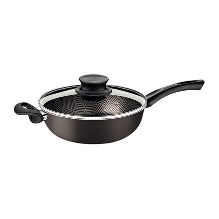 Fritadeira Multiuso Tramontina Paris em Alumínio com Revestimento Interno e Externo em Antiaderente Starflon Max Chumbo com Tampa de Vidro 24 cm 2,8 L