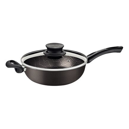 Fritadeira Multiuso Tramontina Paris em Alumínio com Revestimento Interno e Externo em Antiaderente Starflon Max Chumbo com Tampa de Vidro 26 cm 3,6 L
