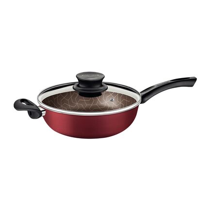 Fritadeira Multiuso Tramontina Paris em Alumínio com Revestimento Interno e Externo em Antiaderente Starflon Max Vermelho com Tampa de Vidro 24 cm 2,8 L