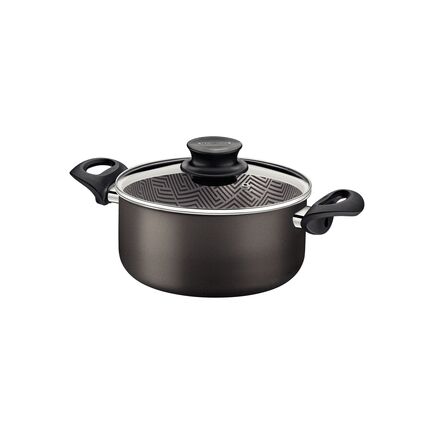 Caçarola Tramontina Paris em Alumínio com Revestimento Interno e Externo em Antiaderente Starflon Max Chumbo com Tampa de Vidro 18 cm 2,1 L