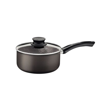 Panela Tramontina Paris em Alumínio com Revestimento Interno e Externo em Antiaderente Starflon Max Chumbo com Tampa de Vidro 16 cm 1,5 L