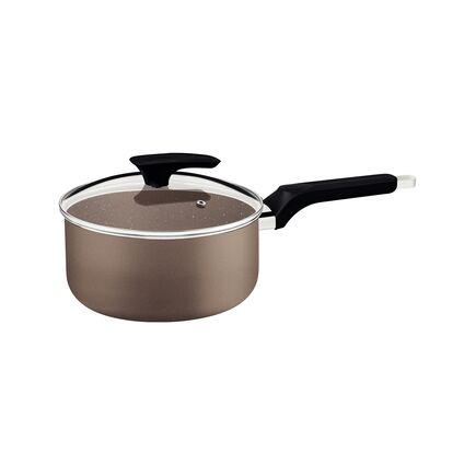Panela Tramontina Milazzo em Alumínio com Revestimento Interno e Externo em Antiaderente Starflon Max Amêndoa 18 cm