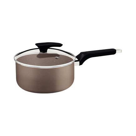 Panela Tramontina Milazzo em Alumínio com Revestimento Interno e Externo em Antiaderente Starflon Max Amêndoa 20 cm