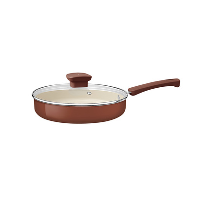 Frigideira Reta com Tampa Tramontina Veronese em Alumínio Reciclado com Revestimento Interno Cerâmico e Externo Siliconado Argila 22 cm 1,7 L