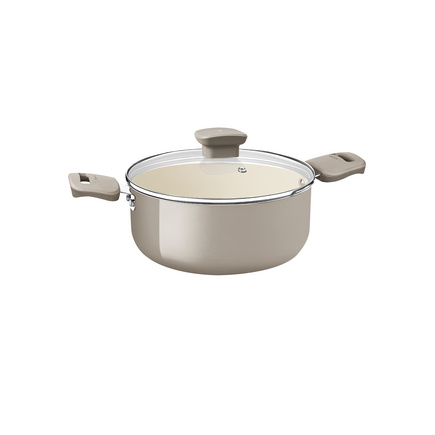 Caçarola Tramontina Veronese em Alumínio Reciclado com Revestimento Interno Cerâmico e Externo Siliconado Bege Mineral 20 cm 2,6 L