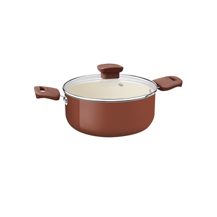 Caçarola Tramontina Veronese em Alumínio Reciclado com Revestimento Interno Cerâmico e Externo Siliconado Argila 20 cm 2,6 L