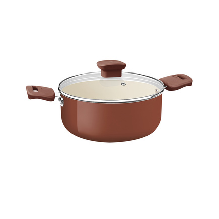 Caçarola Tramontina Veronese em Alumínio Reciclado com Revestimento Interno Cerâmico e Externo Siliconado Argila 24 cm 4,8 L