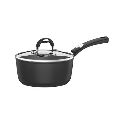 Panela Tramontina Mônaco Induction em Alumínio com Revestimento Interno e Externo Antiaderente Starflon Premium Preto com Tampa de Vidro 20 cm 2,6 L