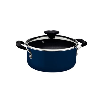 Caçarola Tramontina Tunis em Alumínio com Revestimento Interno Cerâmico e Externo Siliconado Azul Mediterrâneo 24 cm 4,8 L