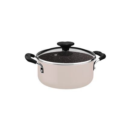 Caçarola Tramontina Tunis em Alumínio com Revestimento Interno Cerâmico e Externo Siliconado Rosa Trufado 20 cm 2,9 L