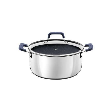 Caçarola Tramontina Romagna em Aço Inox e Alumínio com Revestimento Interno Cerâmico Black Stone 20 cm 3,2 L