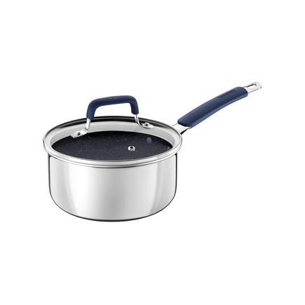 Panela Tramontina Romagna em Aço Inox e Alumínio com Revestimento Interno Cerâmico Black Stone 16 cm 1,5 L