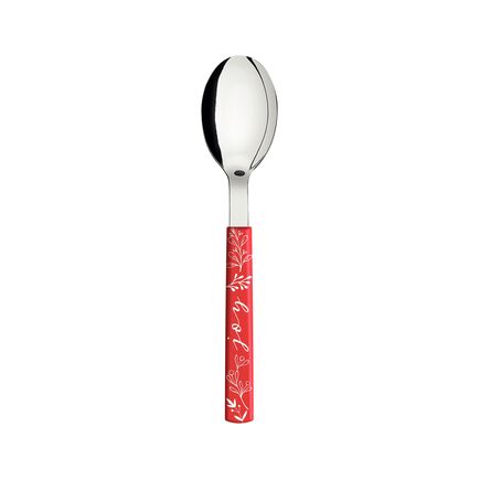 Colher de Mesa Tramontina Casa Natal com Lâmina de Aço Inox e Cabo de Polipropileno Vermelho