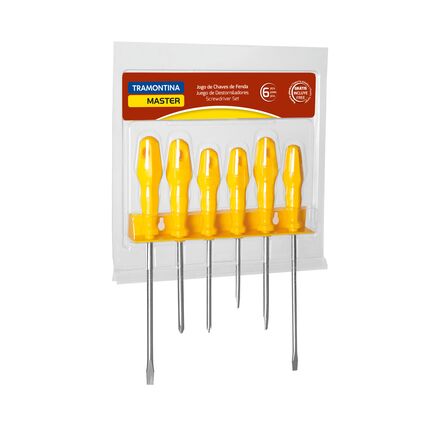 Jogo de Chaves de Fenda Tramontina MASTER Yellow com Suporte 6 Peças