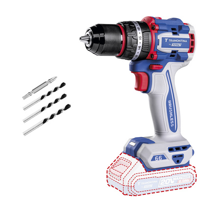 Parafusadeira/Furadeira de Impacto 1/2 (13 mm) 20V 66 N.m Brushless Tramontina by Total - Sem Bateria e Carregador