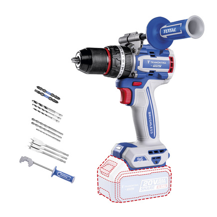 Parafusadeira/Furadeira de Impacto 1/2 (13 mm) 20V 96 N.m Brushless Tramontina by Total - Sem Bateria e Carregador