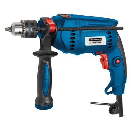 Furadeira de Impacto 600 W 1/2 127 V Tramontina MASTER para Uso Profissional com Empunhadura Auxiliar Velocidade Variável e Sistema de Reversão