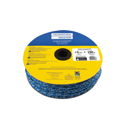 Corda Trançada PET 5 mm x 190 m Tramontina MASTER