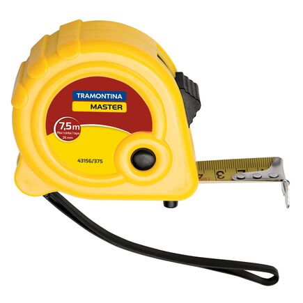 Trena Tramontina MASTER com Fita de Aço e Corpo em ABS com Freio Duplo 7,5 m