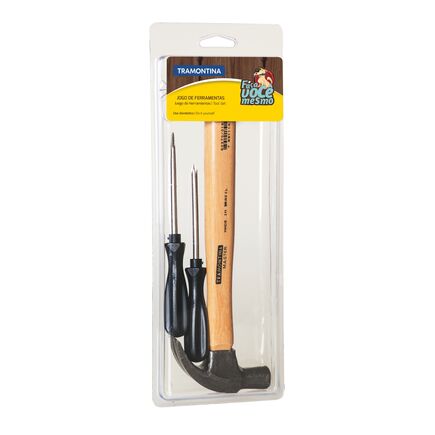 Kit de Ferramentas Tramontina com Martelo de Unha e Chaves de Fenda 3 peças
