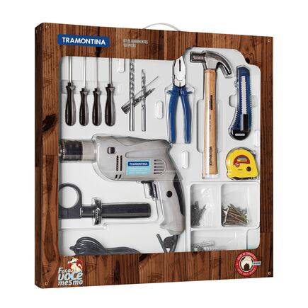 Kit de Ferramentas Tramontina com Furadeira Elétrica 500 W 220 V 100 peças