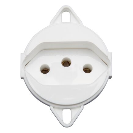 Tomada 2P+T para Tampa de Piso Tramontina 20 A 250 V Branca