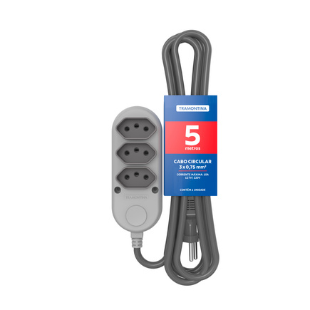 Extensão Múltipla 3 Tomadas 2P+T 10 A 250 V Tramontina 5 m