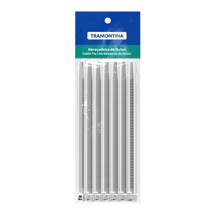 Abraçadeira de Nylon 95x2,4 mm Tramontina Branca, pacote com 30 unidades