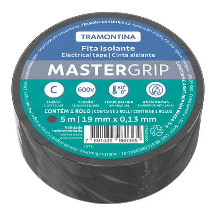 Fita Isolante Classe C 0,13x19 mm Tramontina Preta 5 m