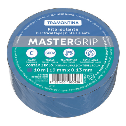 Fita Isolante Classe C 0,13x19 mm Tramontina Azul 10 m