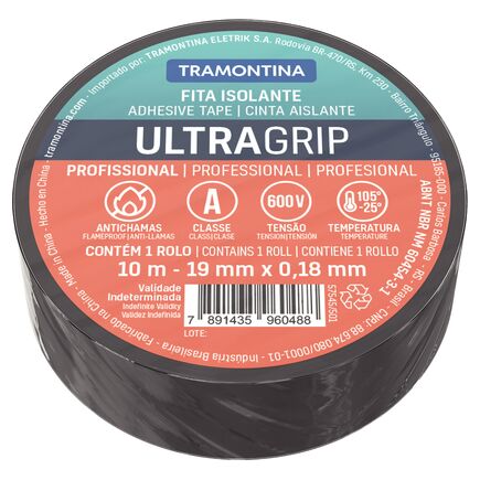 Fita Isolante Classe A 0,18x19 mm Tramontina Preta 10 m
