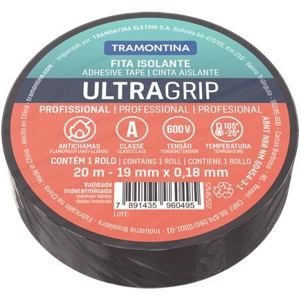 Fita Isolante Classe A 0,18x19 mm Tramontina Preta 20 m