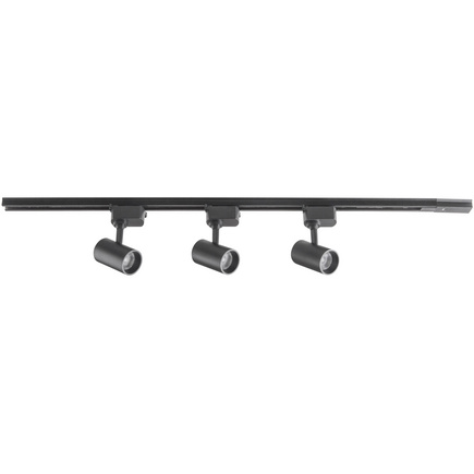 Luminária Trilho Eletrificado Tramontina 1 m com 3 Spots 15 W Preto 3000K Luz Amarela